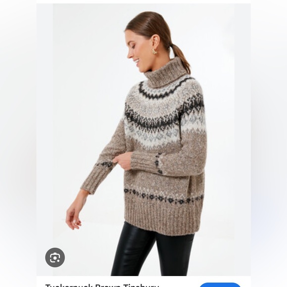 Tuckernuck Sweaters - EUC TUCKERNUCK Brown Tinsbury Fair Isle Sweater size medium
